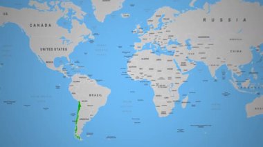 Okyanus dalgaları ve kayalık kıyı manzaralı Şili kıyı manzarası. Yüksek kalite 4k görüntü