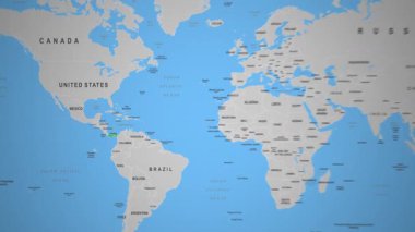 Animasyon dağları olan Panama havacılık şehri kanal manzarası. Yüksek kalite 4k görüntü