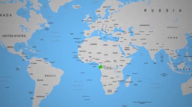 Gabon hava orman manzarası animasyon nehirleri dağlar tropikal orman. Yüksek kalite 4k görüntü