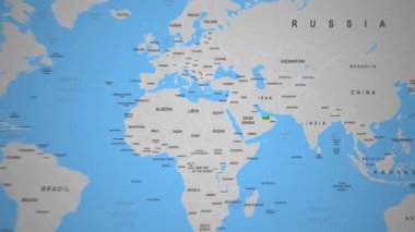 Birleşik Arap Emirlikleri 2d animasyon haritası Orta Doğu ülke konumu. Yüksek kalite 4k görüntü