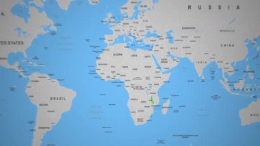 Malawi havacılık animasyon kıyı şeridi tepeleri ve kırsal bölgeler. Yüksek kalite 4k görüntü