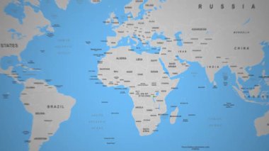 Burundi dağlık arazi animasyonu kırsal köyler ve çiftlikler. Yüksek kalite 4k görüntü