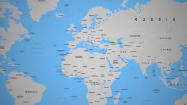 Gürcistan 2d animasyon haritası Avrupa ülke konum çizimi coğrafyası. Yüksek kalite 4k görüntü