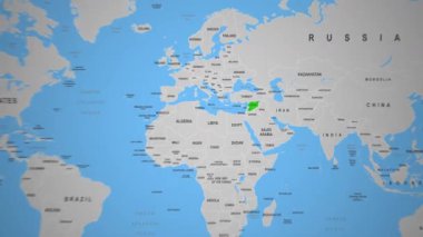 Suriye 2d animasyon haritası Orta Doğu ülke konumu atlas coğrafyası. Yüksek kalite 4k görüntü