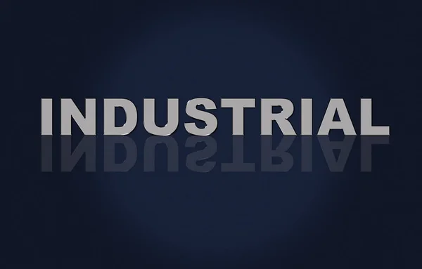 Tekst industrieel, metallic lettertype effect. Reflectie van tekst. — Stockfoto