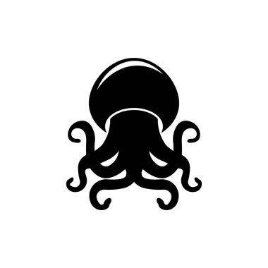 Jellyfish icon illustration design, simple logo template vector