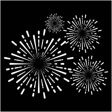 Havai fişek illüstrasyon şablonu vektör tasarımı