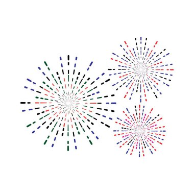 Havai fişek illüstrasyon şablonu vektör tasarımı