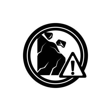 Heyelan eğilimli yol işareti. Yol trafik işareti simgesi logo illüstrasyonuName