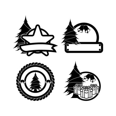 Farm Taze Noel ağacı vektör dosyaları. Çiftlik evi dekoru. Şeffaf arkaplanda izole.