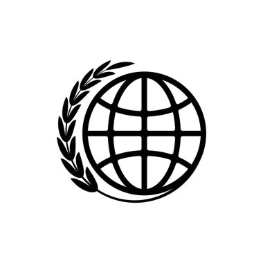 Pirinç bitkisi logo sembolü, vektör illüstrasyon tasarımı