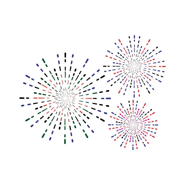 Havai fişek illüstrasyon şablonu vektör tasarımı