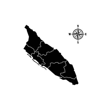 Aruba haritası ikon vektör illüstrasyon tasarımı