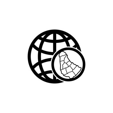 Barbados haritası simge tasarımı vektör çizimi