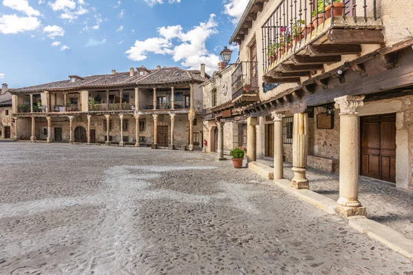 Plac Średniowiecznego Miasta Pedraza Prowincji Segovia Hiszpania — Zdjęcie stockowe