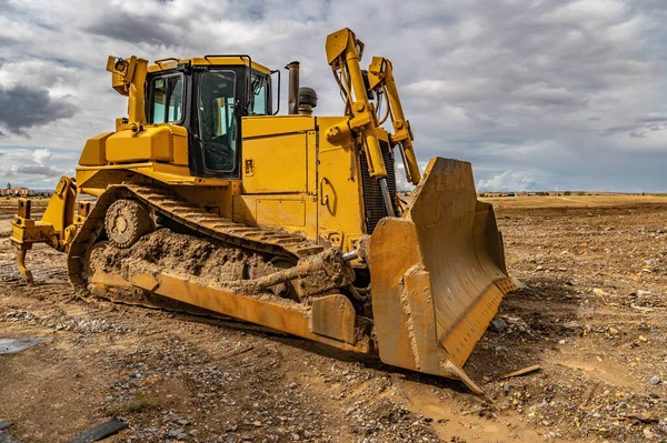 Excavator Working Muddy Construction Site — Stock Photo, Image