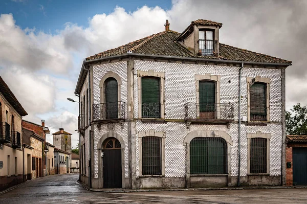 Casa Conchas Aguilafuente Osobliwa Fasada Prowincji Segovia Hiszpania — Zdjęcie stockowe