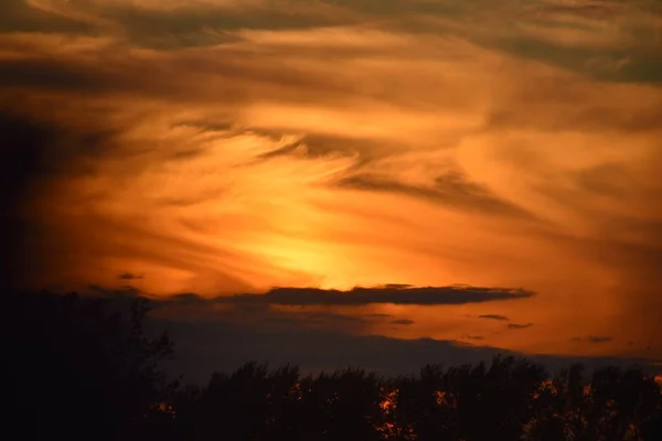 Красивый Пейзаж Волшебные Облака Закате — стоковое фото
