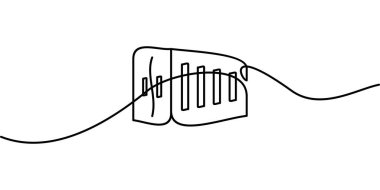 Konteynır kutusu sembolünün sürekli çizimi. soyut çizgi çizimi