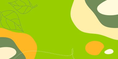 Soyut dalga şekli yeşil arkaplan ve yaprak deseni. Tasarım projen için mükemmel.