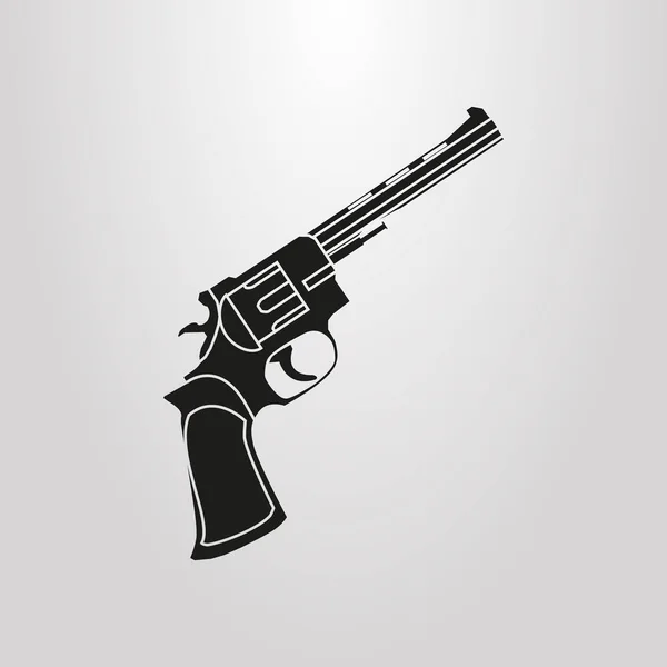 Noir Blanc Simple Icône Revolver Vecteur Plat — Image vectorielle