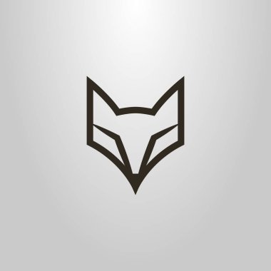 siyah ve beyaz basit vektör hat sanat sembol fox baş
