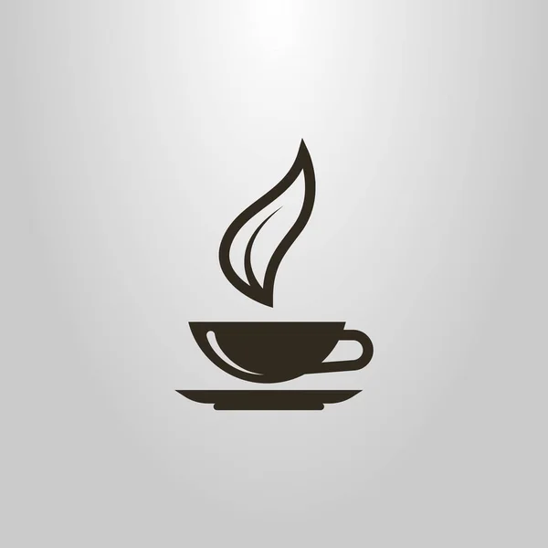 茶叶茶杯的黑白简单矢量符号 — 图库矢量图片