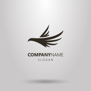 Siyah ve beyaz basit vektör Soyut logo kuş uçan