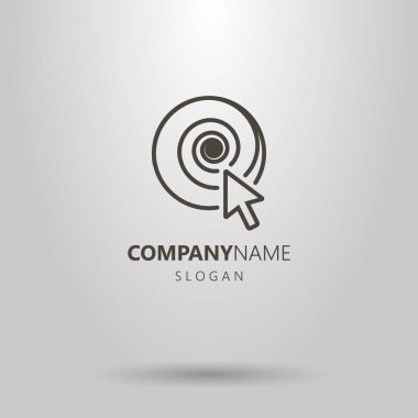 Siyah ve beyaz vektör hat sanat logo imleç ve sarmal gökada