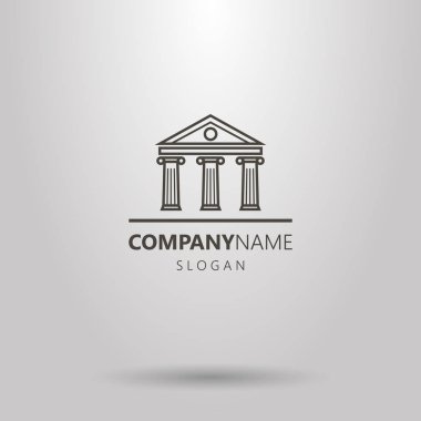 Siyah ve beyaz basit vektör içini kaplamak sanat antik sütun logo oluşturma