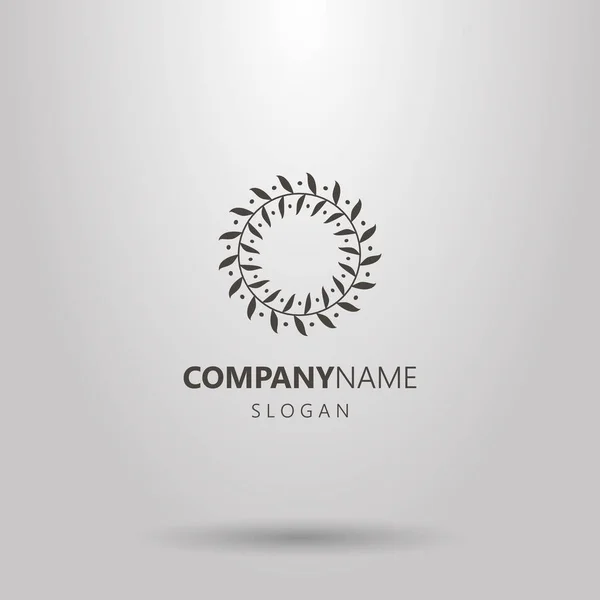 Negro Blanco Simple Vector Abstracto Corona Redonda Diadema Logo — Archivo Imágenes Vectoriales