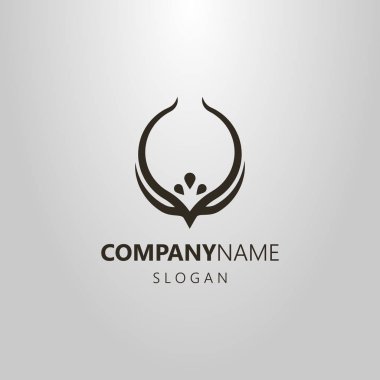 siyah ve beyaz basit düz yuvarlak bir diadem sanat vektör logosu