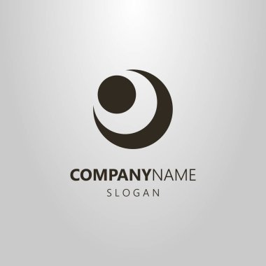 ay ve güneş soyut resim siyah beyaz basit vektör logosu