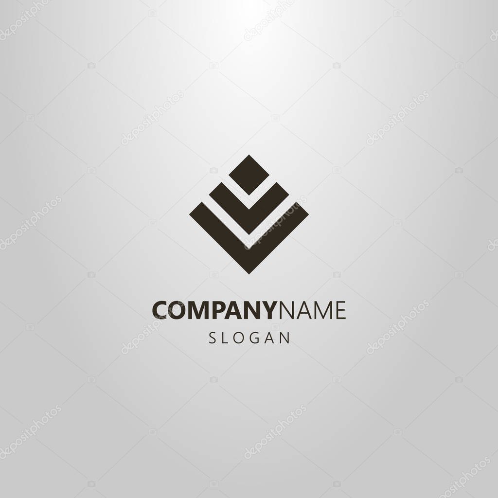 black and white simple vector logo of an abstract figure of squares