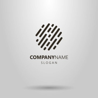 siyah ve beyaz basit vektör soyut yuvarlak hatları logosu 