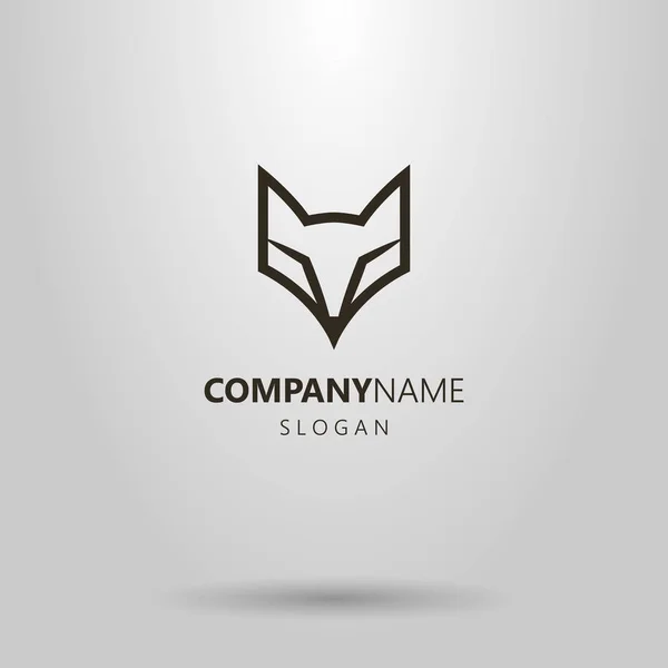 siyah ve beyaz basit vektör hat sanat anahat fox yüz logosu