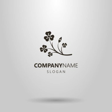 siyah ve beyaz basit vektör logo kır çiçeği Şubesi