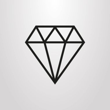 siyah ve beyaz basit vektör hat sanat geometrik sembol elmas taş