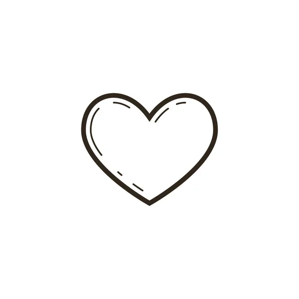Μαύρο Και Άσπρο Απλό Διάνυσμα Τέχνη Γραμμή Μεγάλη Καρδιά Εικονίδιο — Διανυσματικό Αρχείο