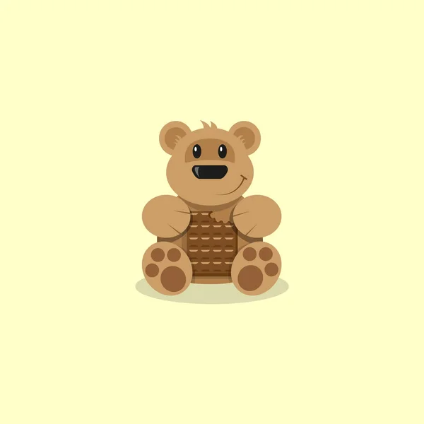 Dibujos Animados Color Ilustración Oso Peluche Con Chocolate — Vector de stock