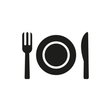 siyah ve beyaz anahat vektör simgesi masa servisi