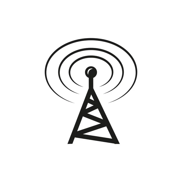 Иконка Черно Белого Контура Радиовышки — стоковый вектор