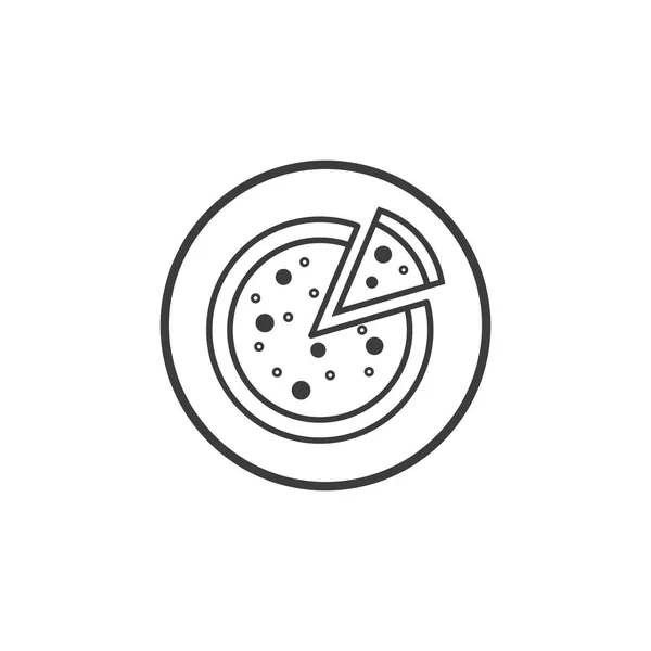 라운드 프레임에 피자의 아이콘 — 스톡 벡터