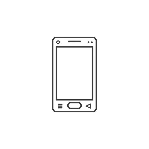 Black White Line Art Simple Vector Icon Smartphone — Stock Vector