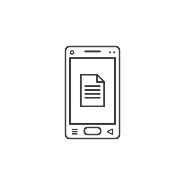 Икона Искусства Черно Белой Линии Мобильного Телефона Вывеской Документа — стоковый вектор