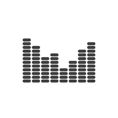 Siyah ve beyaz basit vektör satırı sanat ses ekolayzer simgesi