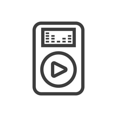 Siyah ve beyaz basit vektör hat sanat müzik player simgesi