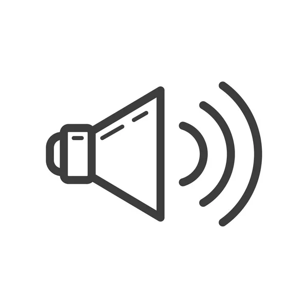 Icono Altavoz Blanco Negro Con Sonido Encendido — Vector de stock