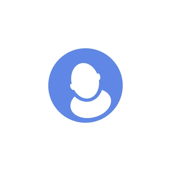 Blau Weiße Einfache Vektor Flachbild Ikone Des Gesichtslosen Benutzer Avatars — Stockvektor