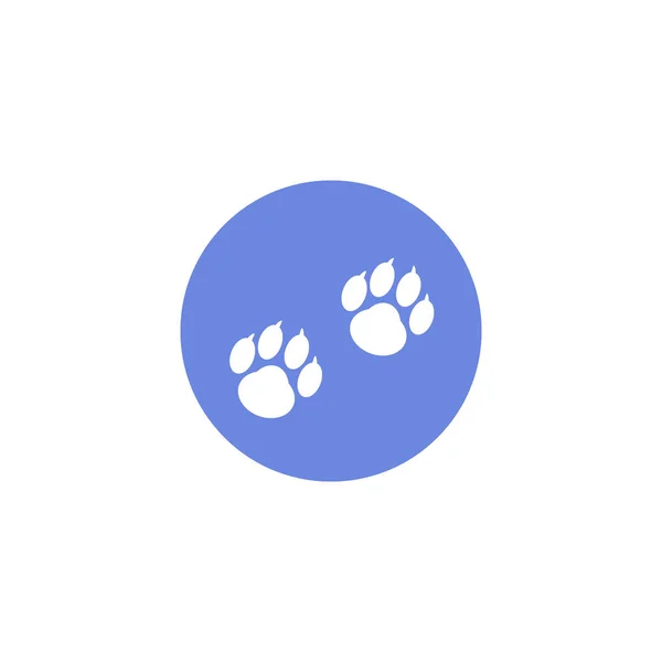 蓝色和白色简单向量平面艺术圆形图标动物足迹 — 图库矢量图片